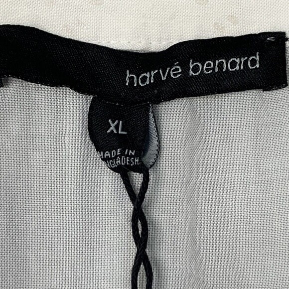 Harve’ Benard Button Up Blouse Women XL Tie Front Hi-low Hem - Picture 5 of 9